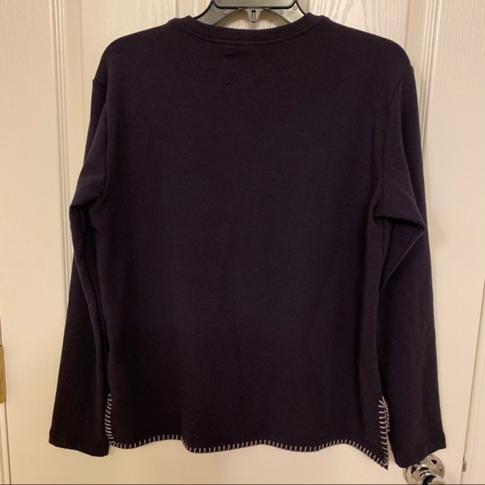 L'AGENCE Christy Contrast Stitch Top in Midnight Size M - Picture 8 of 9